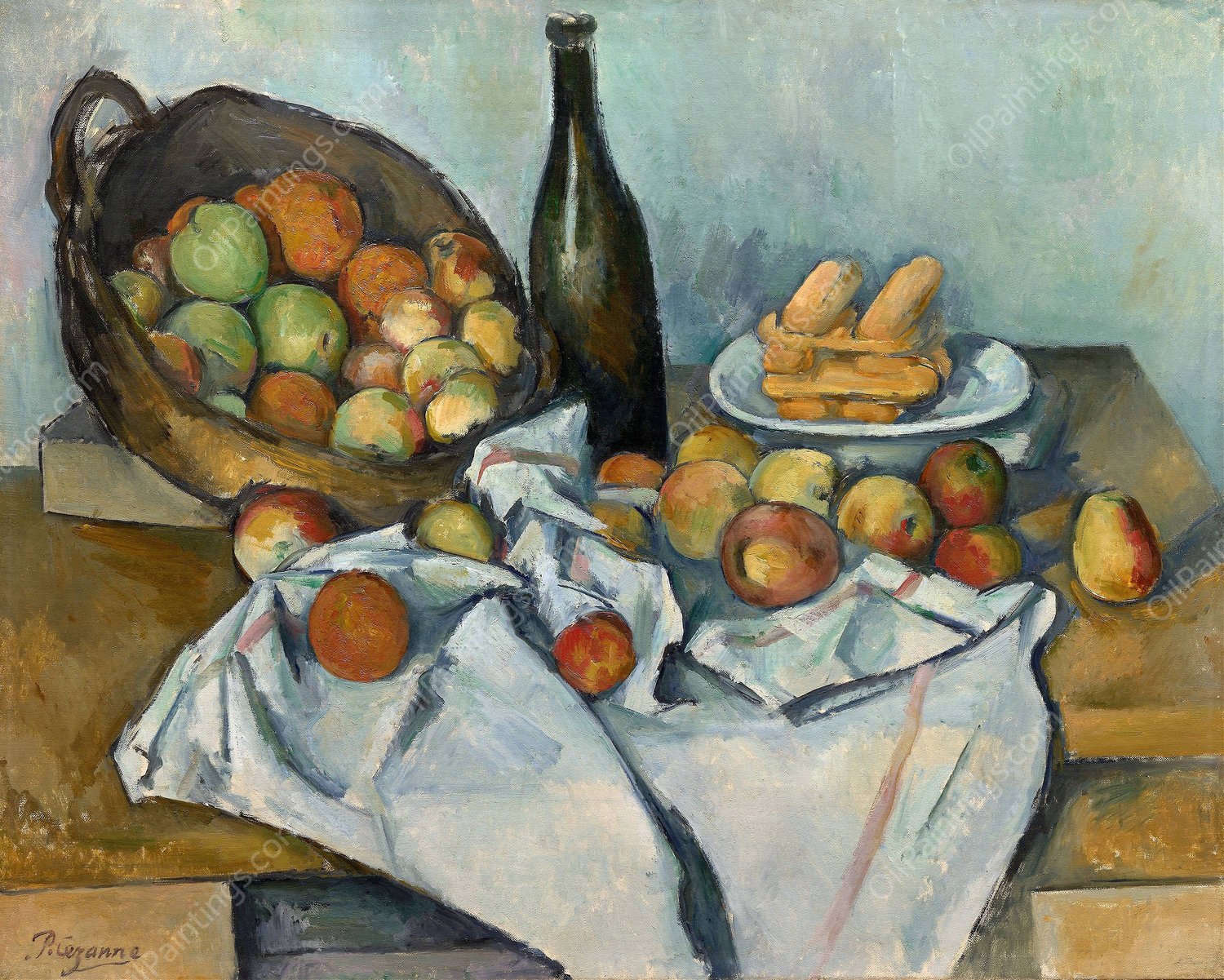 The Basket of Apples  by Paul Cezanne - Hand-Painted Oil Painting Reproduction