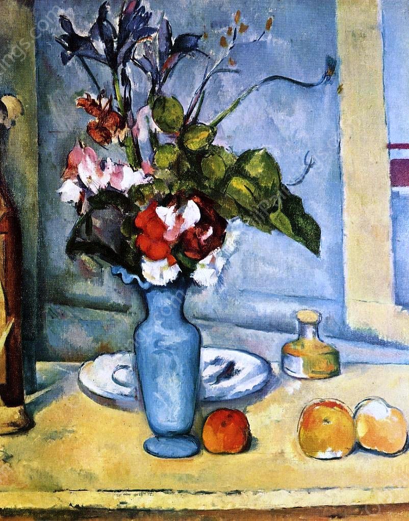 The Blue Vase by Paul Cezanne - Hand-Painted Oil Painting Reproduction