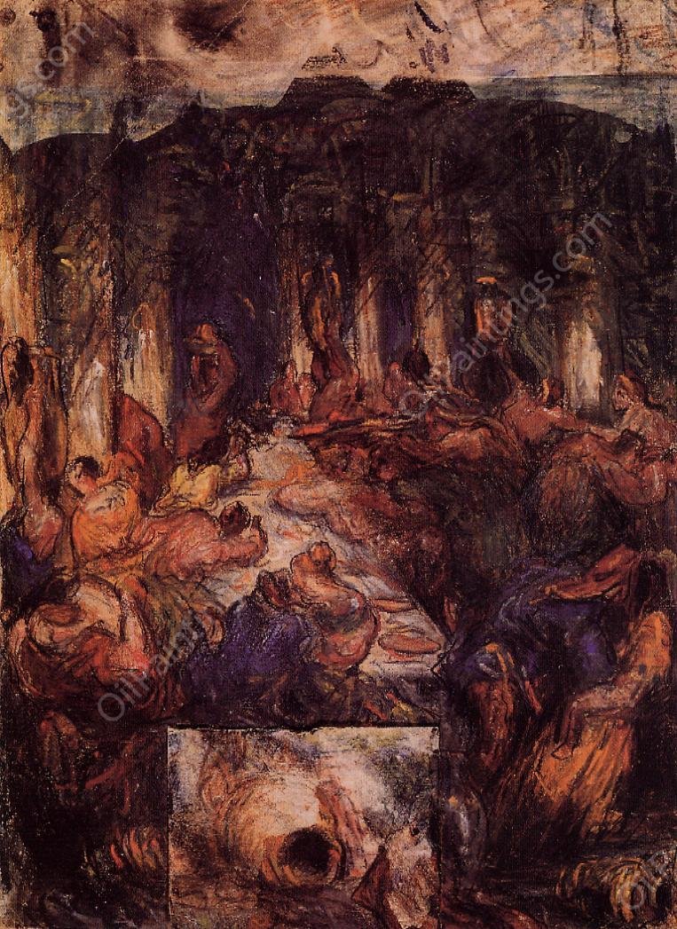 The Feast by Paul Cezanne - Hand-Painted Oil Painting Reproduction