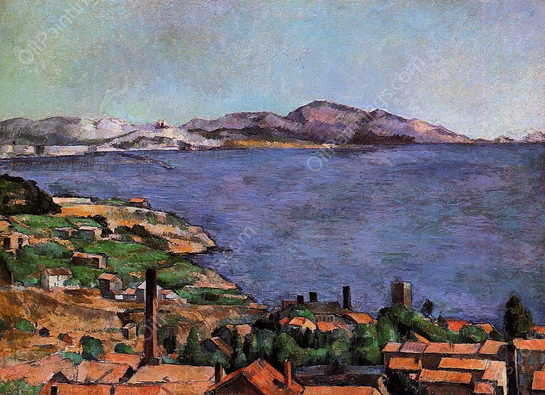 The Gulf of Marseilles Seen from L'Estaque by Paul Cezanne - Hand-Painted Oil Painting Reproduction