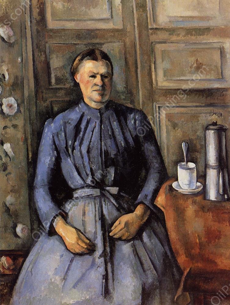 Woman with a Coffeepot by Paul Cezanne - Hand-Painted Oil Painting Reproduction
