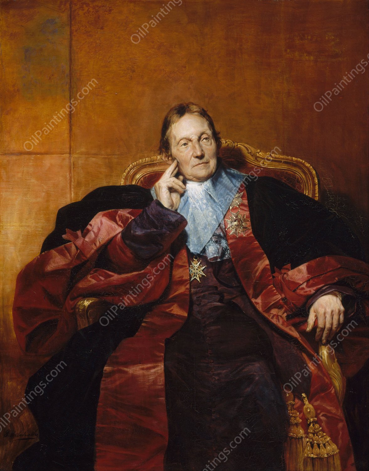 Marquis de Pastoret  by Paul Delaroche - Hand-Painted Oil Painting Reproduction