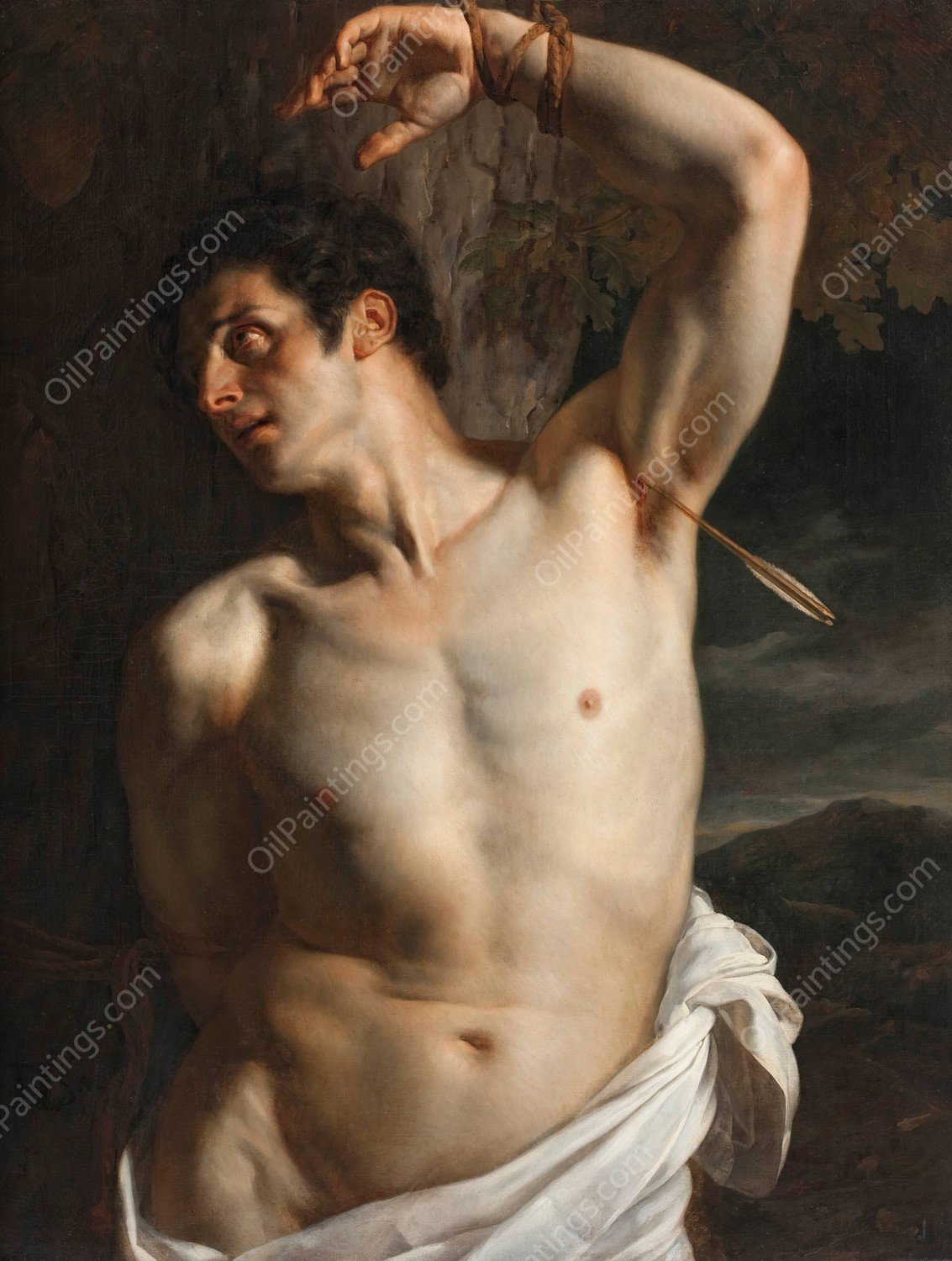 Saint Sebastian  by Paul Delaroche - Hand-Painted Oil Painting Reproduction