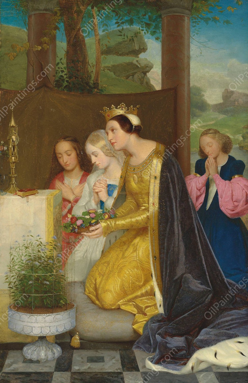 Sainte Amelie, Reine De Hongrie by Paul Delaroche - Hand-Painted Oil Painting Reproduction