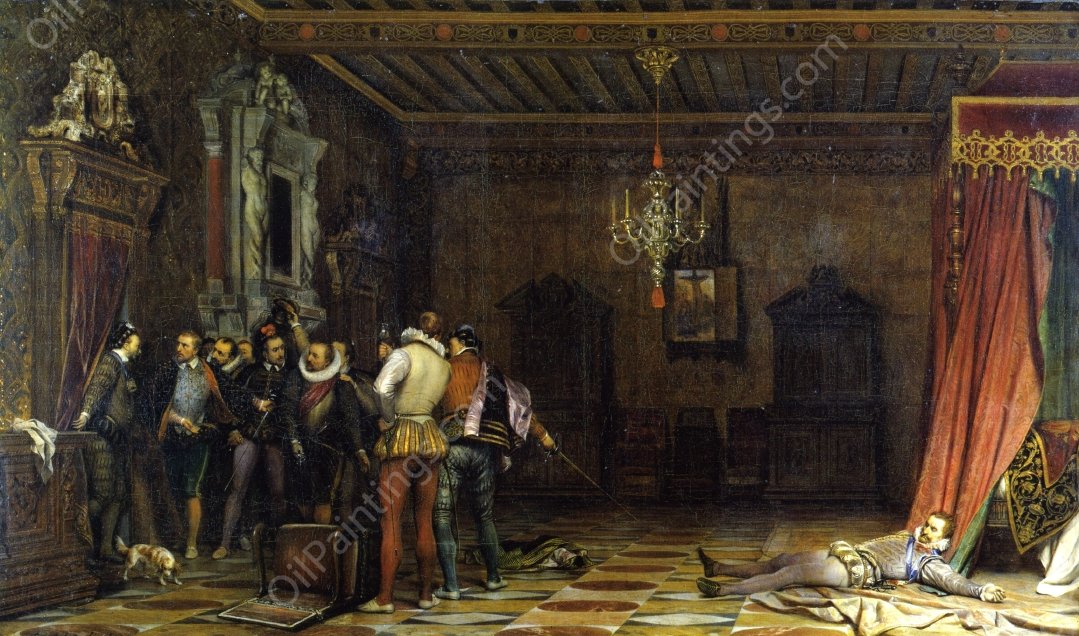 The Murder of the Duke of Guise by Paul Delaroche - Hand-Painted Oil Painting Reproduction