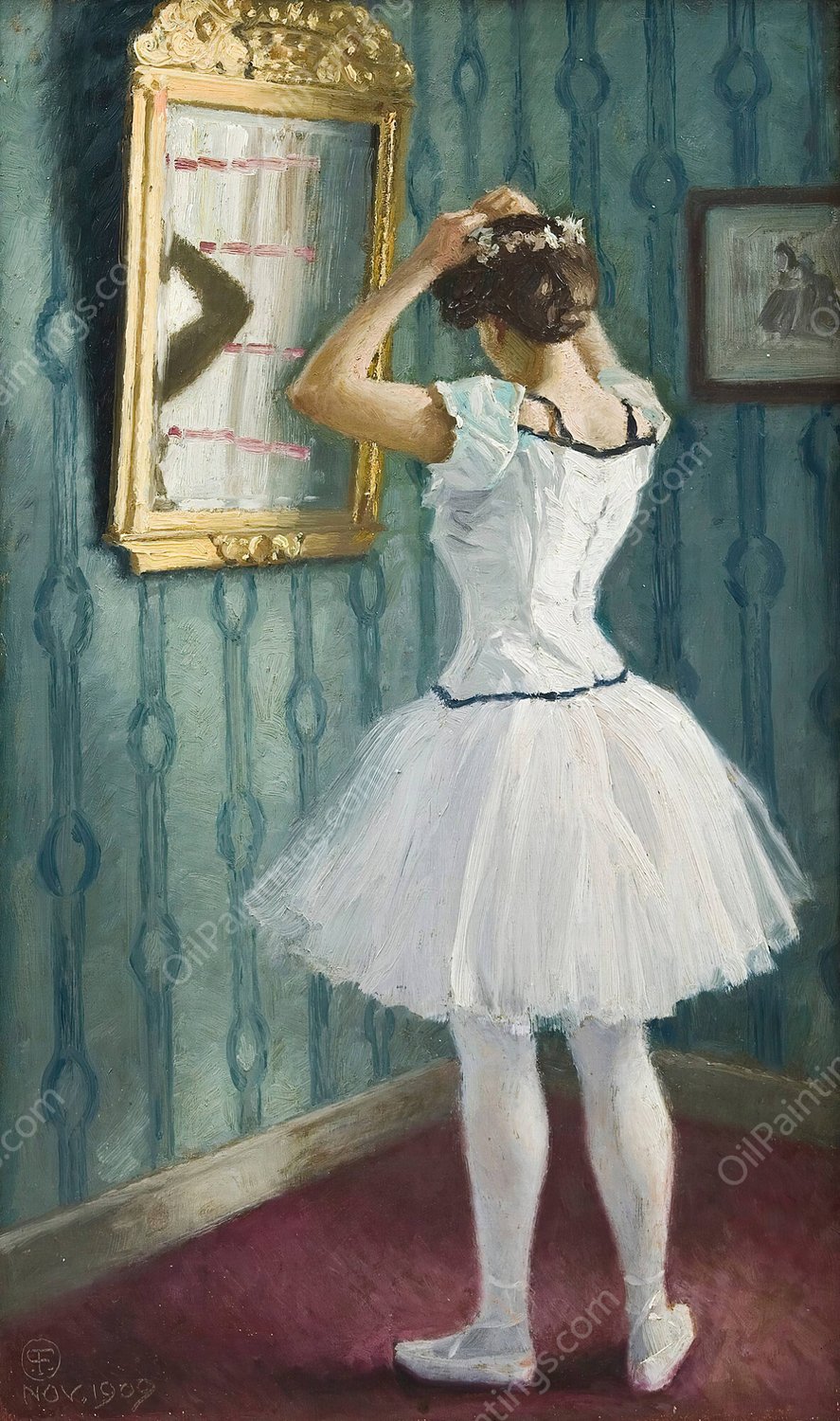 Preparing for the ballet  by Paul Fischer - Hand-Painted Oil Painting Reproduction