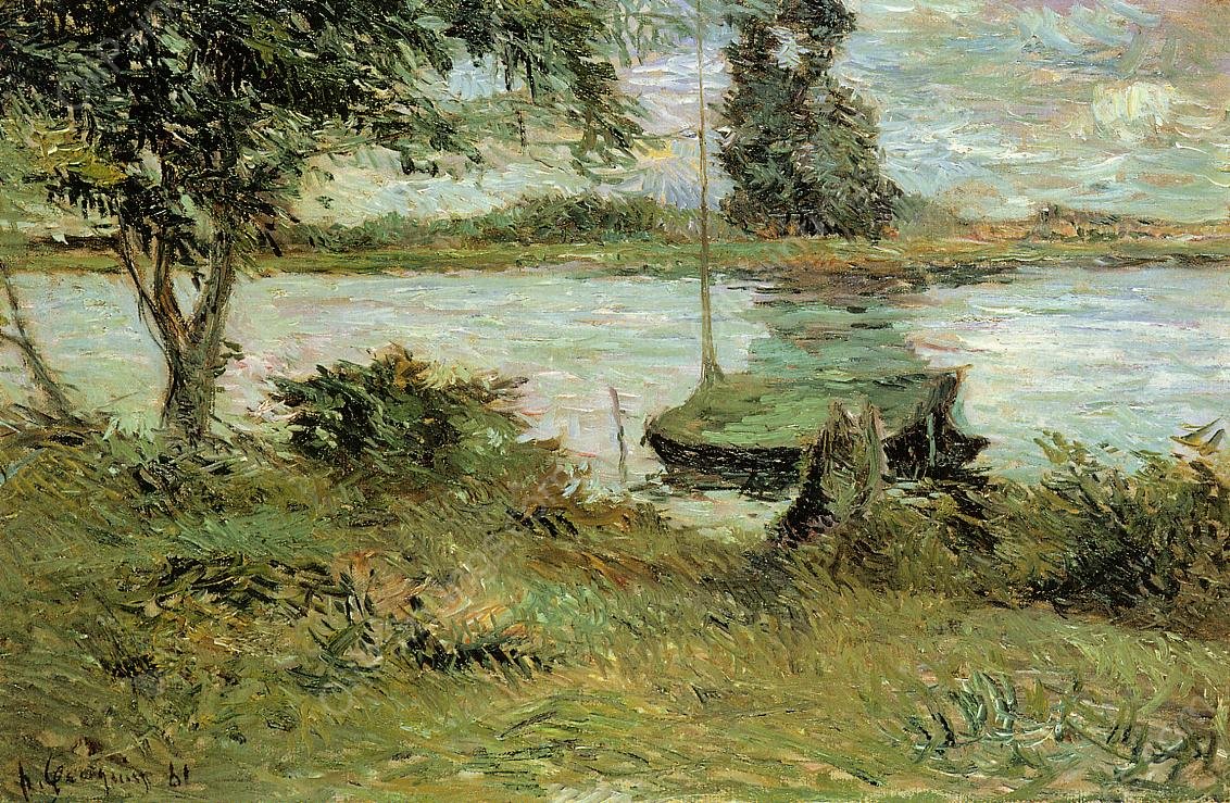 Banks of the Oise by Paul Gauguin - Hand-Painted Oil Painting Reproduction