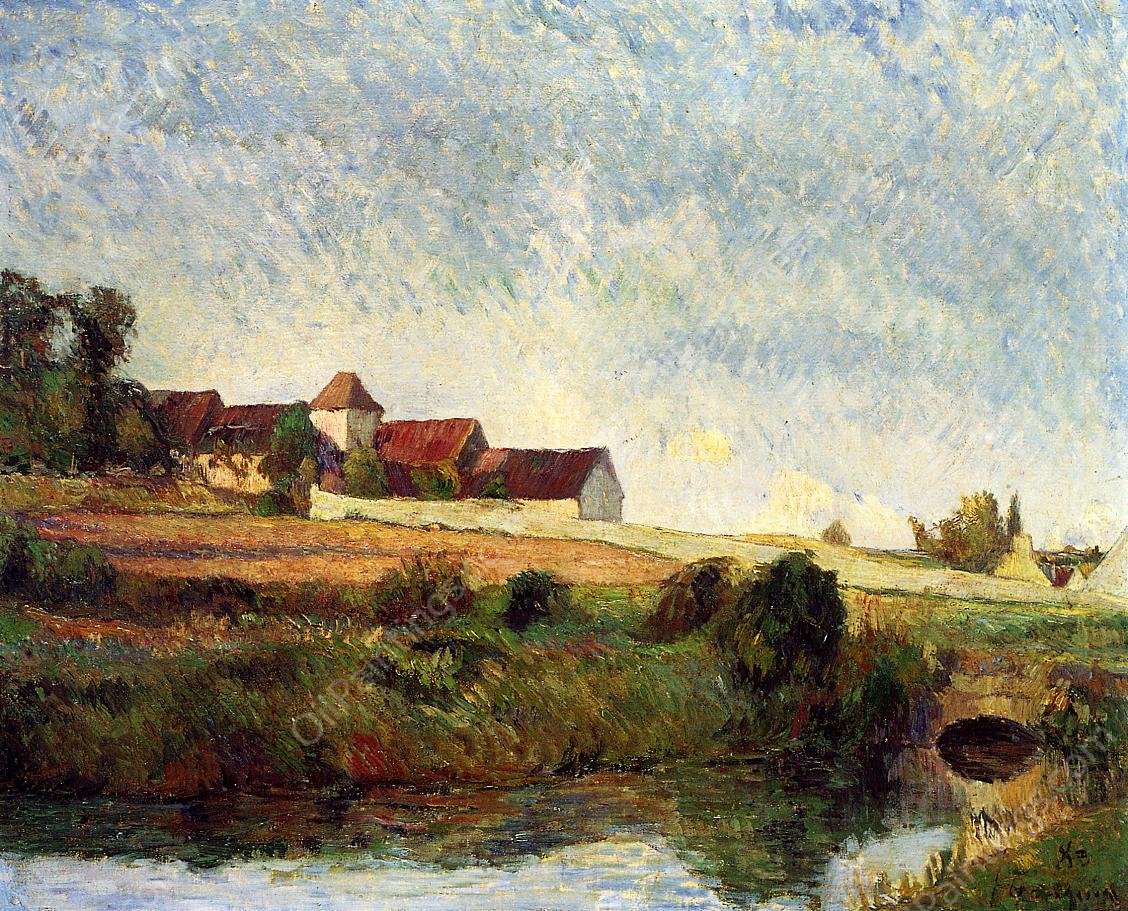 La Groue Farm, Osny by Paul Gauguin - Hand-Painted Oil Painting Reproduction