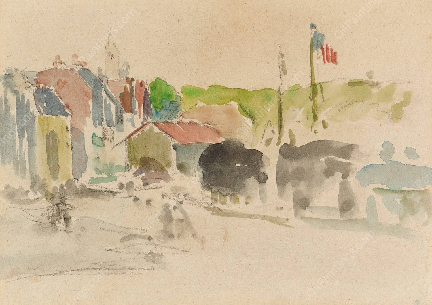 Le Village by Paul Gauguin - Hand-Painted Oil Painting Reproduction