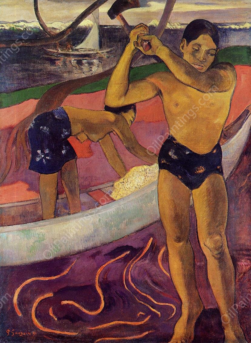 Man with an Ax by Paul Gauguin - Hand-Painted Oil Painting Reproduction