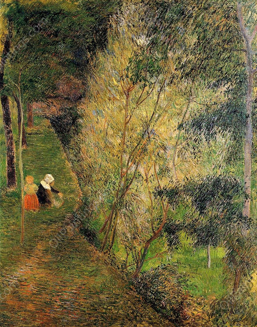 Pont-Aven Woman and Child by Paul Gauguin - Hand-Painted Oil Painting Reproduction