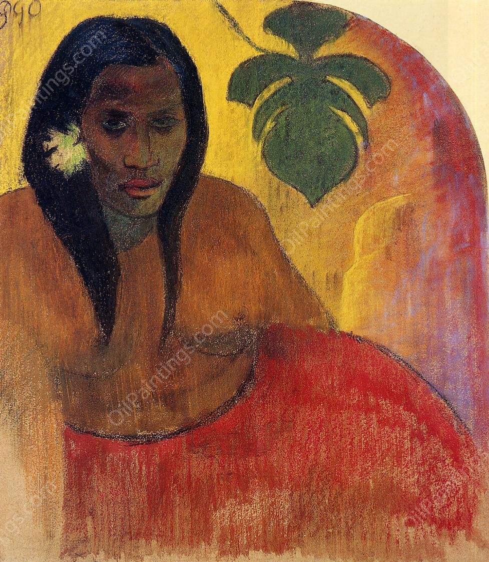 Tahitian Woman by Paul Gauguin - Hand-Painted Oil Painting Reproduction