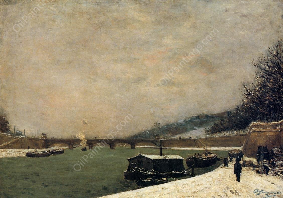The Seine, Pont d'Iena, snowing by Paul Gauguin - Hand-Painted Oil Painting Reproduction