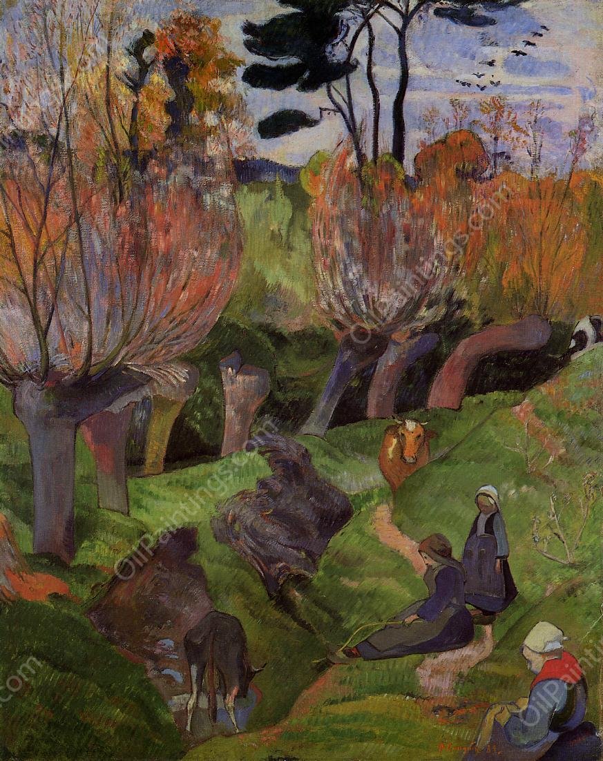 The Willows by Paul Gauguin - Hand-Painted Oil Painting Reproduction
