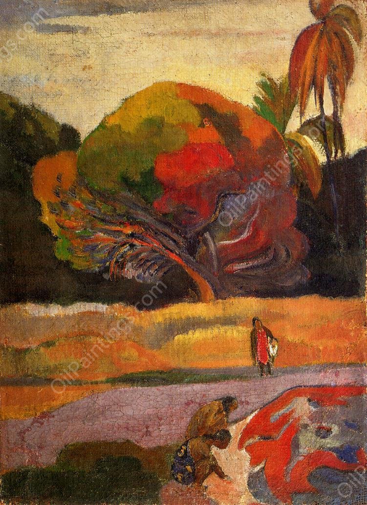 Women at the Riverside by Paul Gauguin - Hand-Painted Oil Painting Reproduction