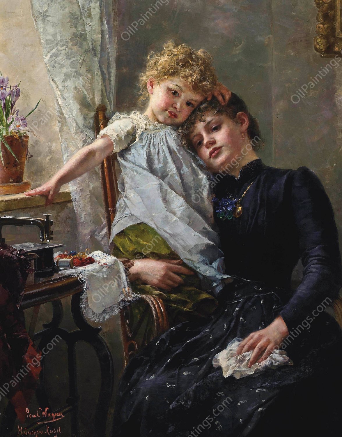 The little seamstress by Paul Hermann Wagner - Hand-Painted Oil Painting Reproduction