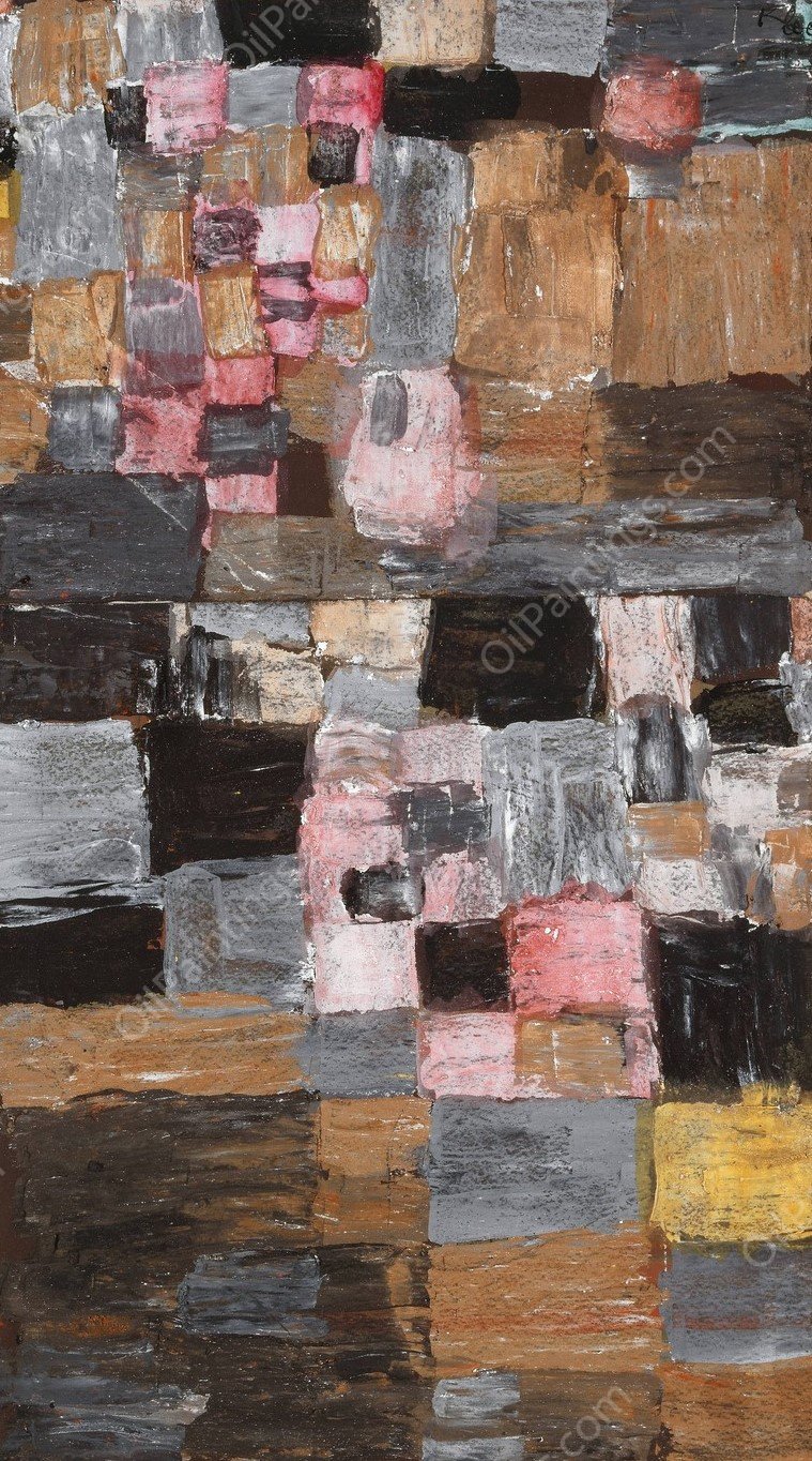 Ascent of a Little Town  by Paul Klee - Hand-Painted Oil Painting Reproduction