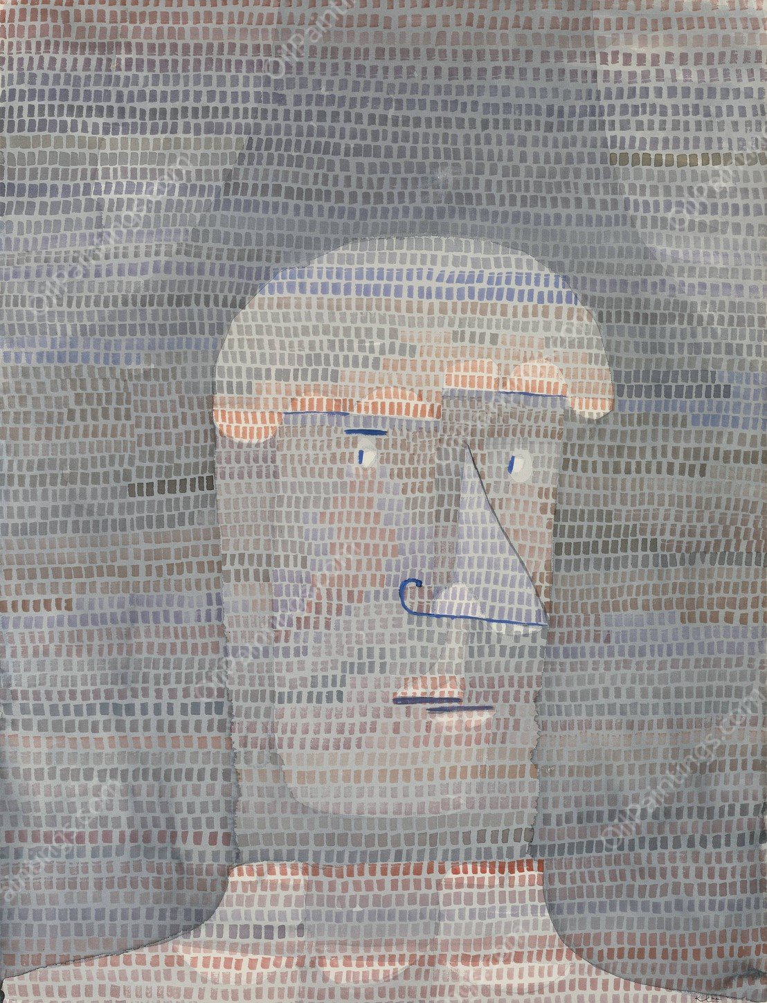 Athlete's Head  by Paul Klee - Hand-Painted Oil Painting Reproduction