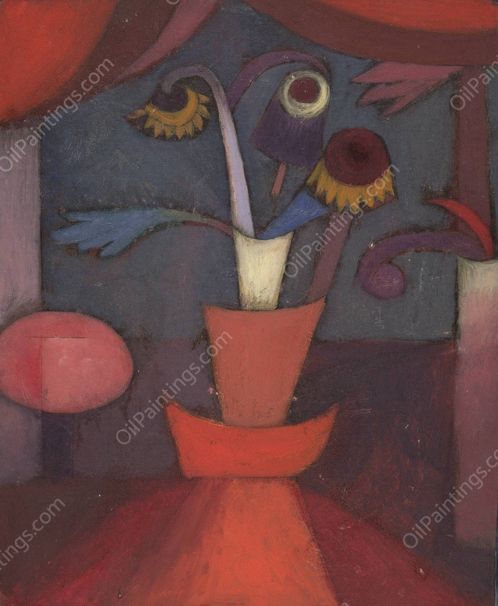 Autumn Flower  by Paul Klee - Hand-Painted Oil Painting Reproduction