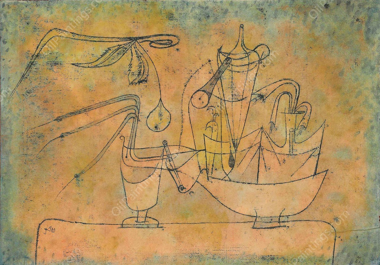 Birnen-Destillation  by Paul Klee - Hand-Painted Oil Painting Reproduction