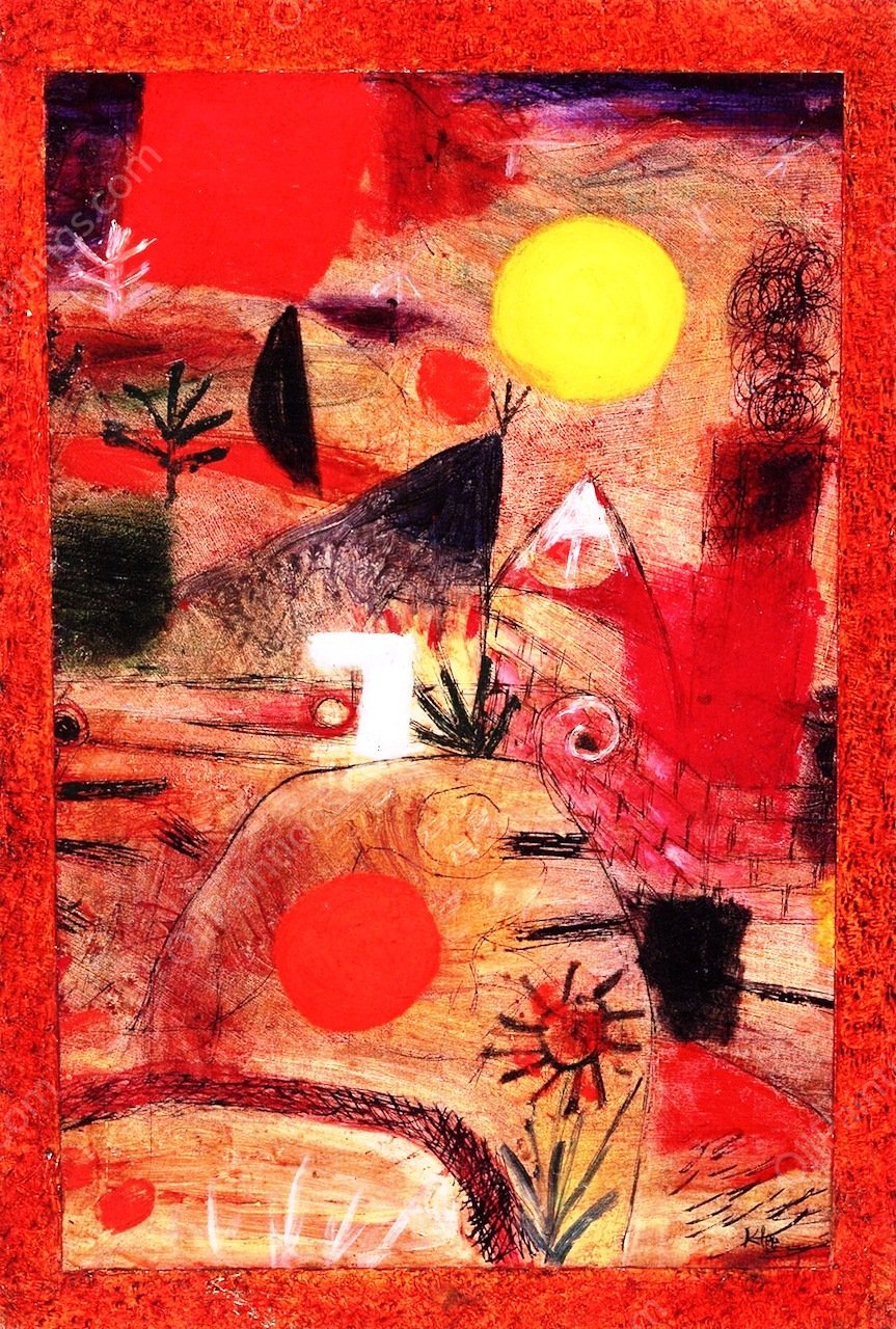 Ceremony and Sunset by Paul Klee - Hand-Painted Oil Painting Reproduction