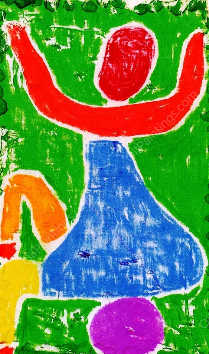 Child Playing by Paul Klee - Hand-Painted Oil Painting Reproduction