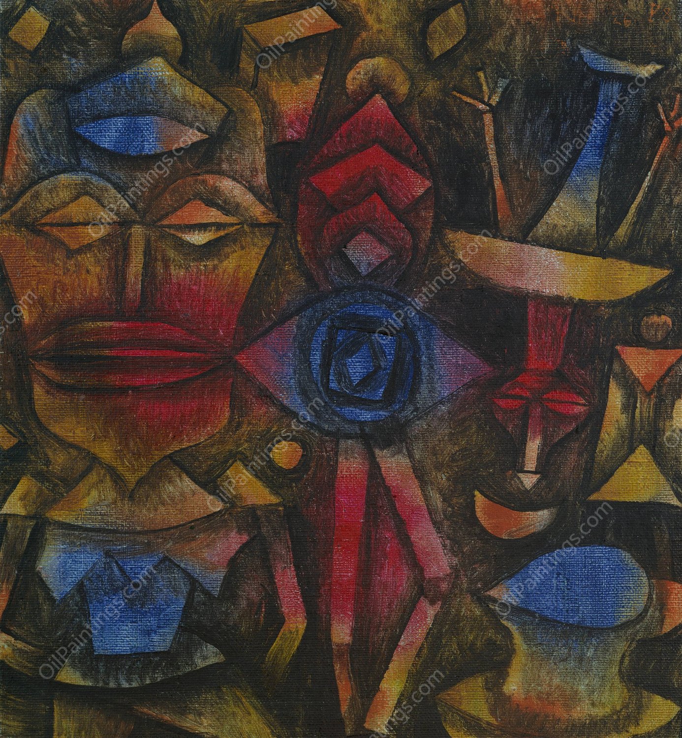 Collection of Figurines  by Paul Klee - Hand-Painted Oil Painting Reproduction