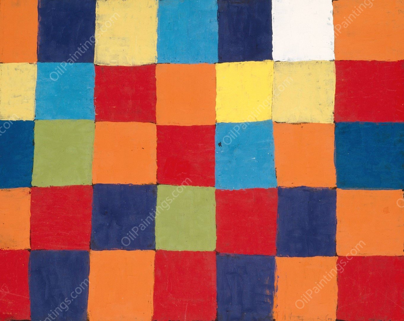 Color chart 'Qu 1' by Paul Klee - Hand-Painted Oil Painting Reproduction