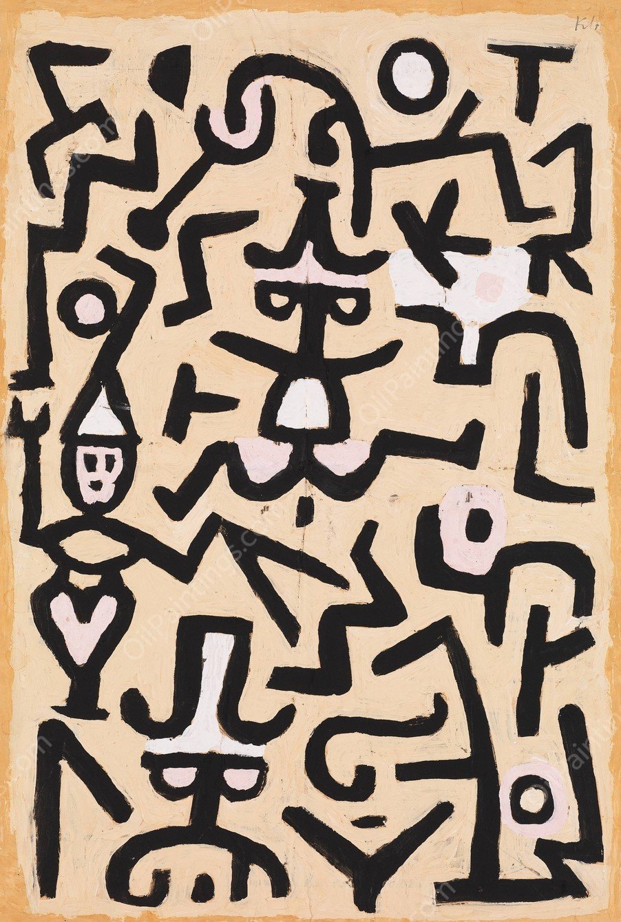 Comedians'Handbill  by Paul Klee - Hand-Painted Oil Painting Reproduction