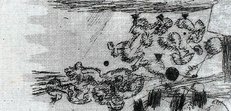 Death in the Battlefield by Paul Klee - Hand-Painted Oil Painting Reproduction