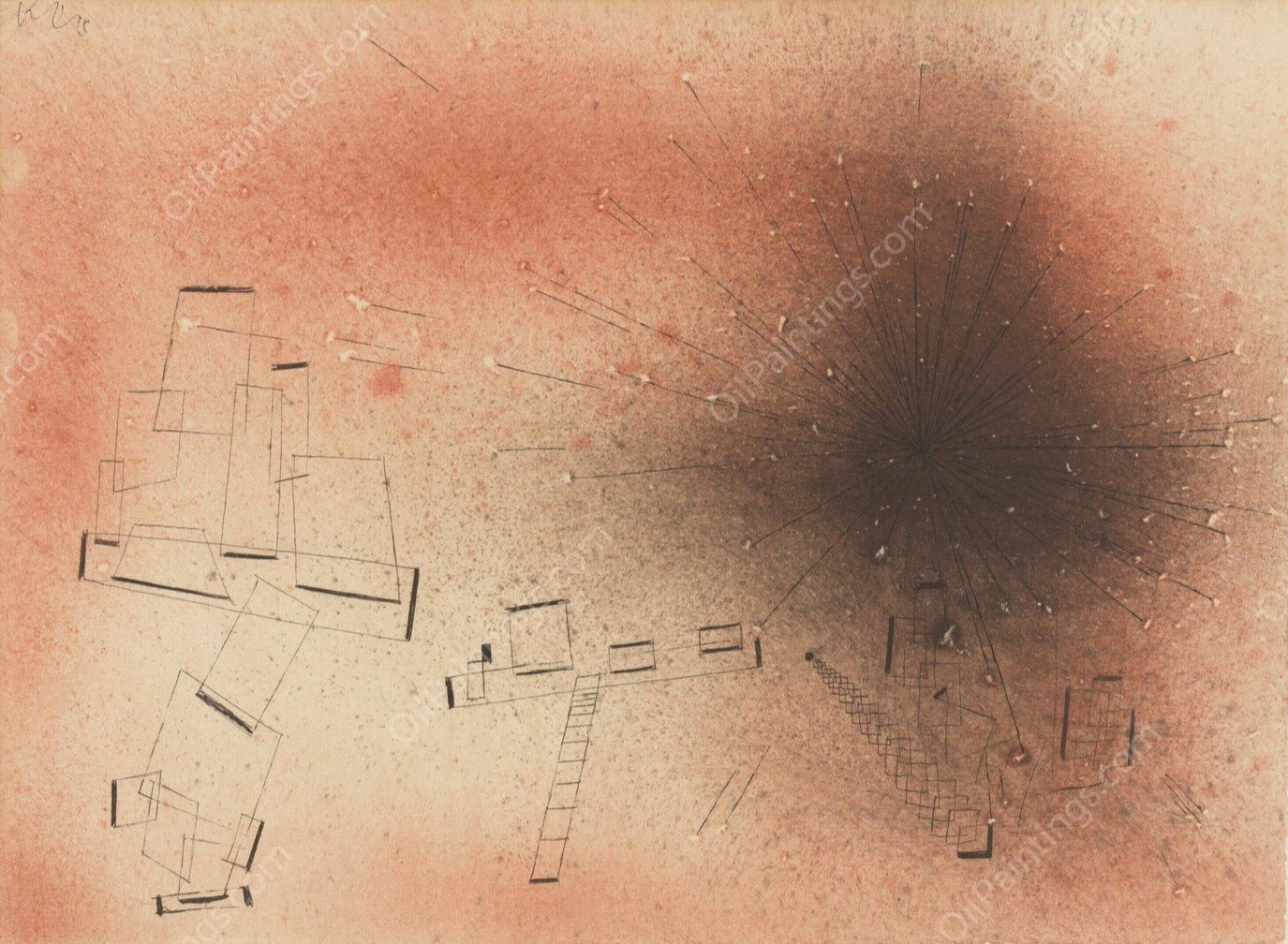 Explosion  by Paul Klee - Hand-Painted Oil Painting Reproduction