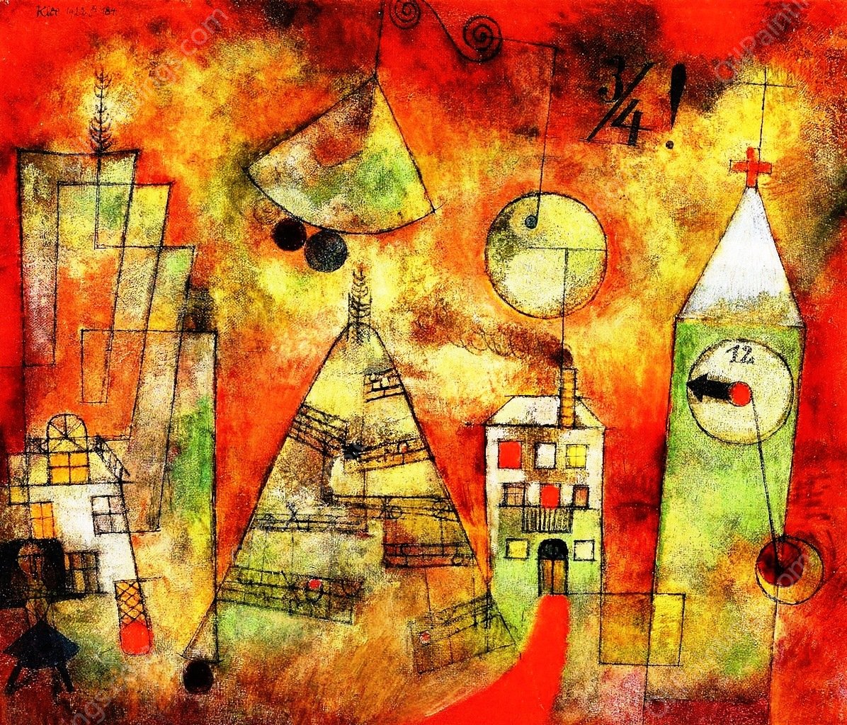 Fateful Hour of Quarter to Twelve by Paul Klee - Hand-Painted Oil Painting Reproduction