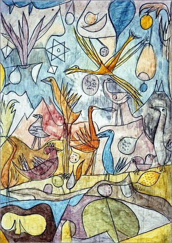 Flock of Birds by Paul Klee - Hand-Painted Oil Painting Reproduction