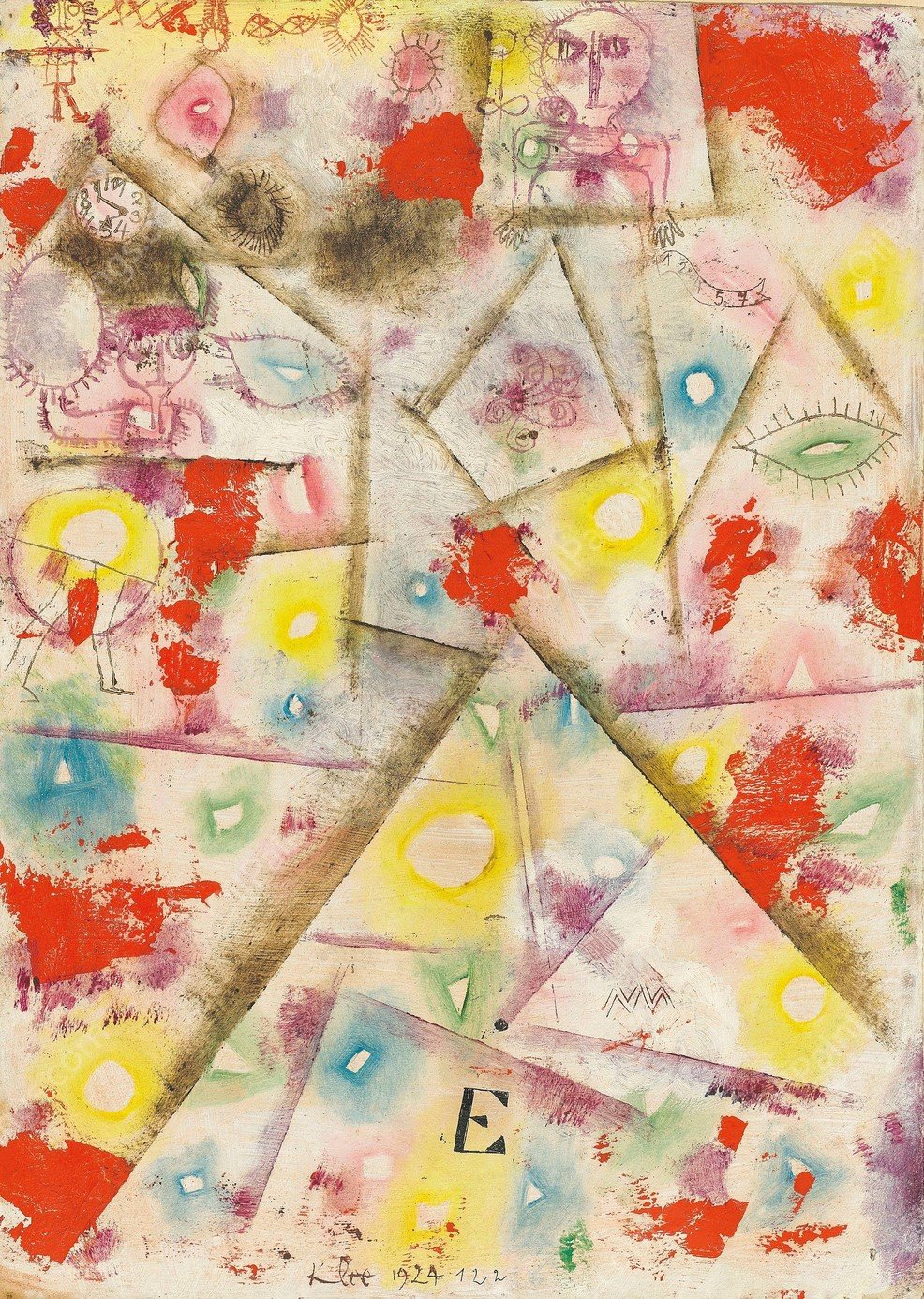 Gedenkblatt E  by Paul Klee - Hand-Painted Oil Painting Reproduction