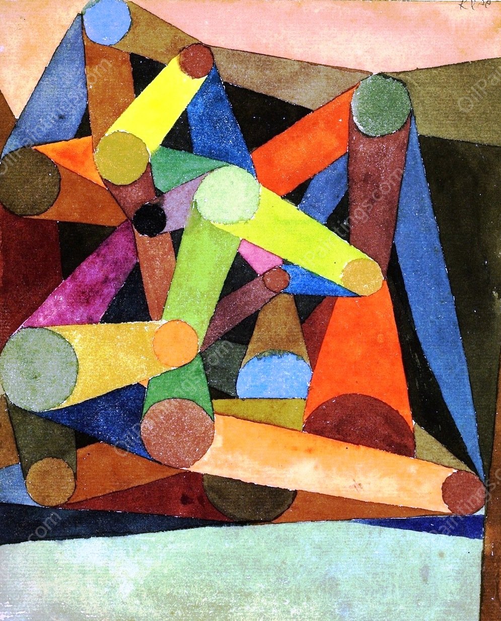 Geoffneter Berg by Paul Klee - Hand-Painted Oil Painting Reproduction