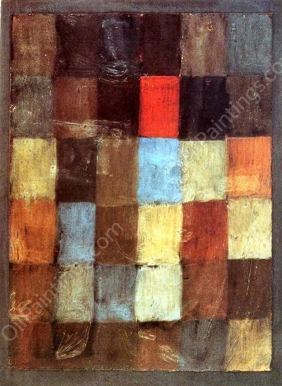 Harmony in Blue Orange by Paul Klee - Hand-Painted Oil Painting Reproduction