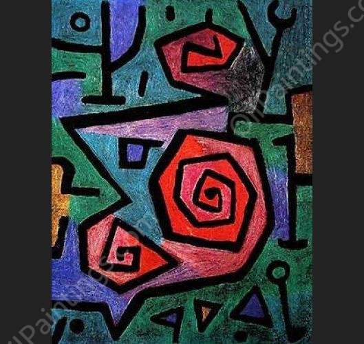 Heroic Roses by Paul Klee - Hand-Painted Oil Painting Reproduction