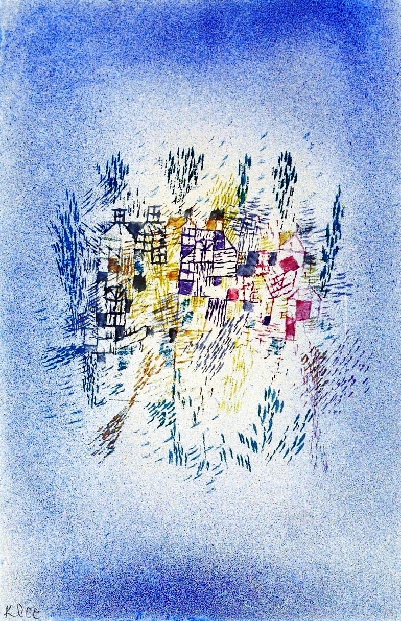 Houses in the Park by Paul Klee - Hand-Painted Oil Painting Reproduction