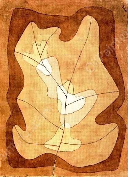 Illuminated Leaf by Paul Klee - Hand-Painted Oil Painting Reproduction