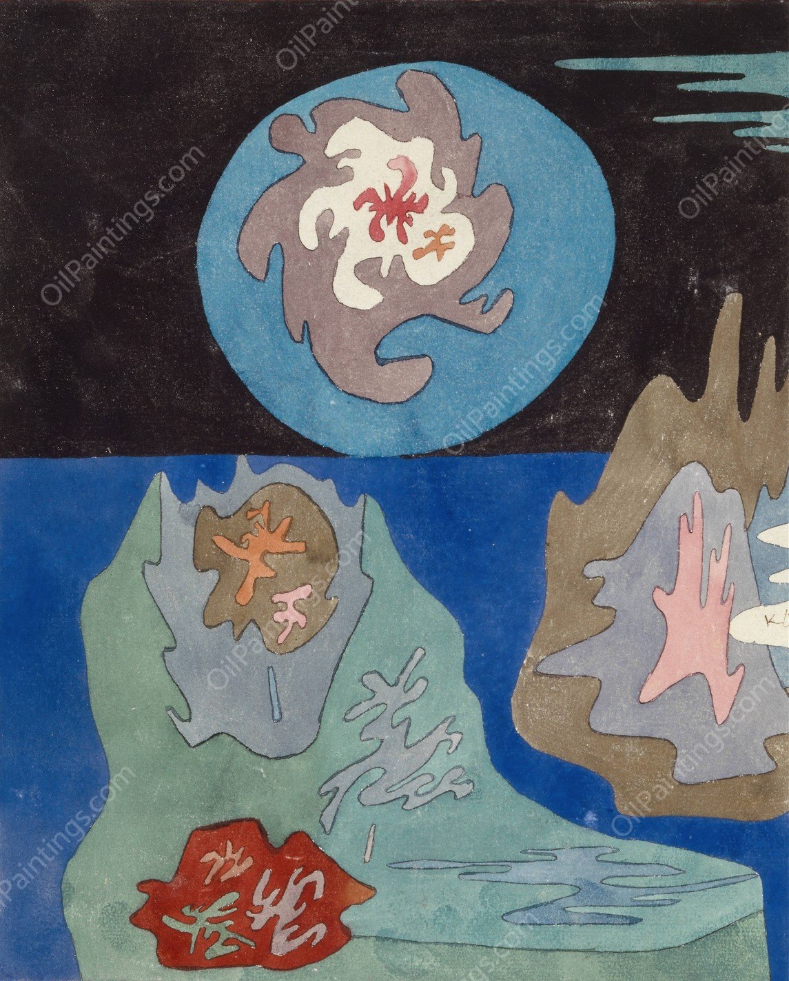 In the Country Gem  by Paul Klee - Hand-Painted Oil Painting Reproduction