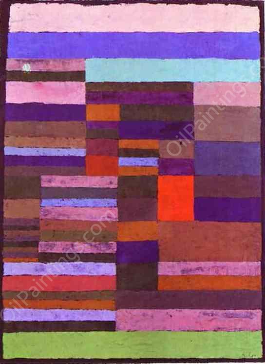 Individualized Altimetry of Stripes by Paul Klee - Hand-Painted Oil Painting Reproduction