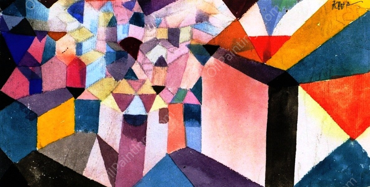Insight into a City by Paul Klee - Hand-Painted Oil Painting Reproduction