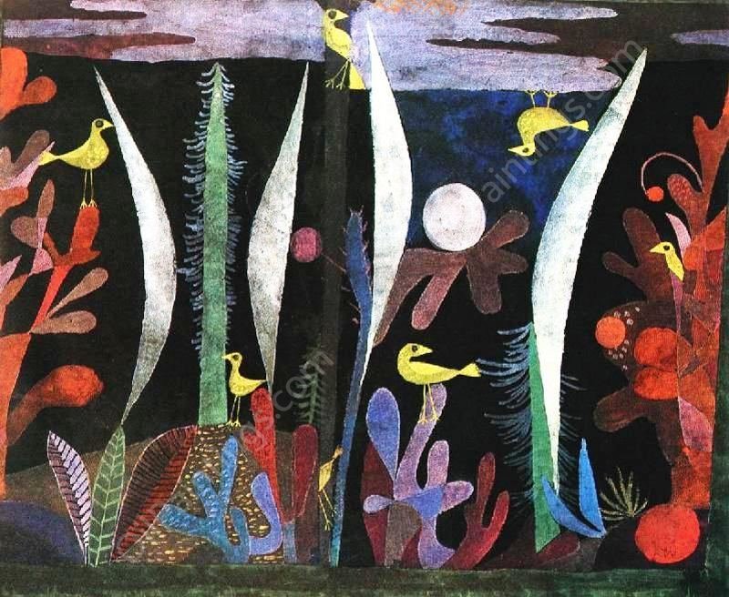 Landscape with Yellow Birds by Paul Klee - Hand-Painted Oil Painting Reproduction