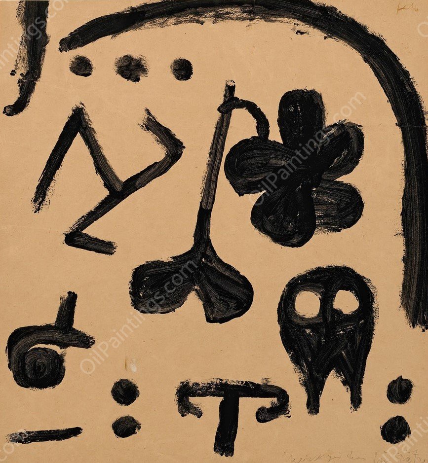 Merkzeichen Fur Spater  by Paul Klee - Hand-Painted Oil Painting Reproduction