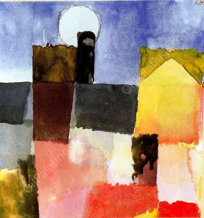 Moonrise St. Germain by Paul Klee - Hand-Painted Oil Painting Reproduction