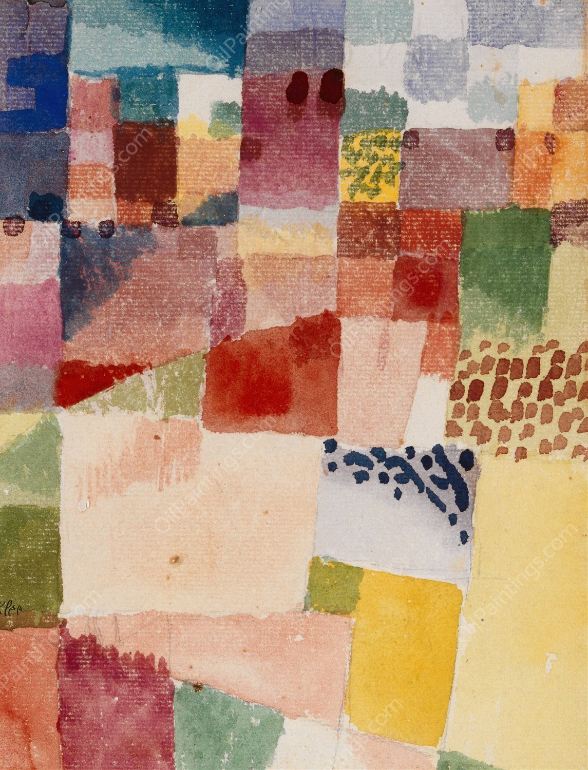 Motif from Hammamet  by Paul Klee - Hand-Painted Oil Painting Reproduction