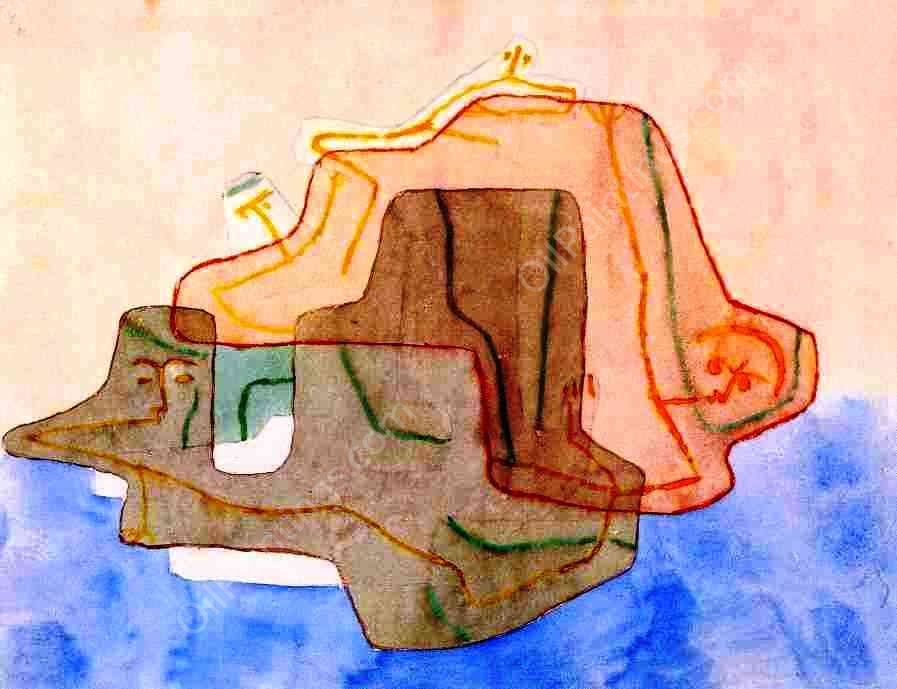 Myth of an Island by Paul Klee - Hand-Painted Oil Painting Reproduction