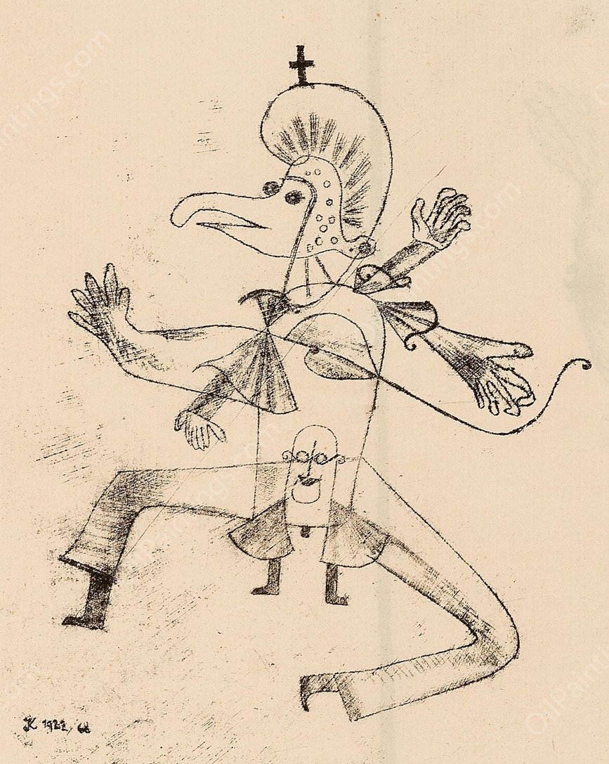 Narretei  by Paul Klee - Hand-Painted Oil Painting Reproduction