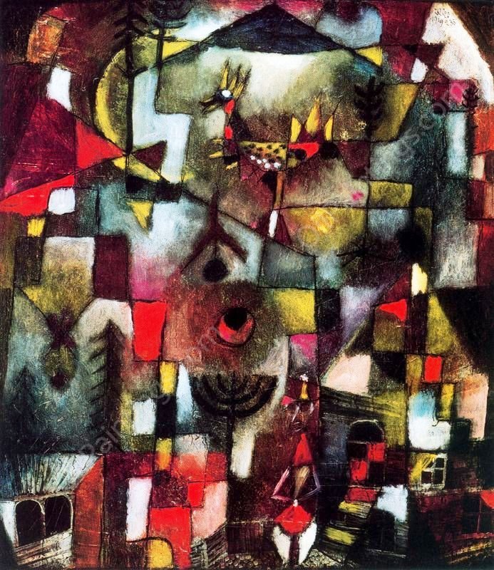 Picture with the Cock and Grenadier by Paul Klee - Hand-Painted Oil Painting Reproduction