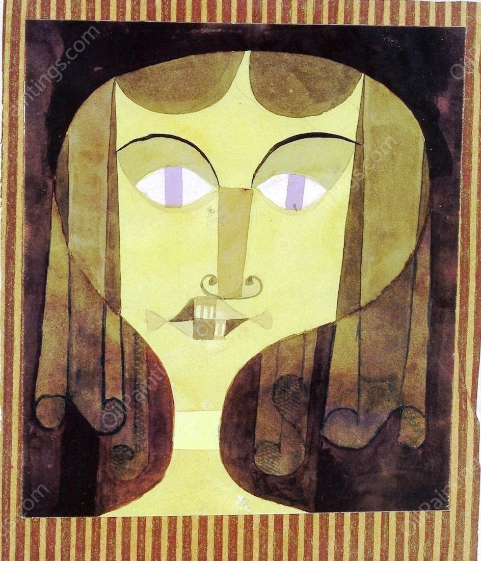 Portrait of a Violet-Eyed Woman by Paul Klee - Hand-Painted Oil Painting Reproduction